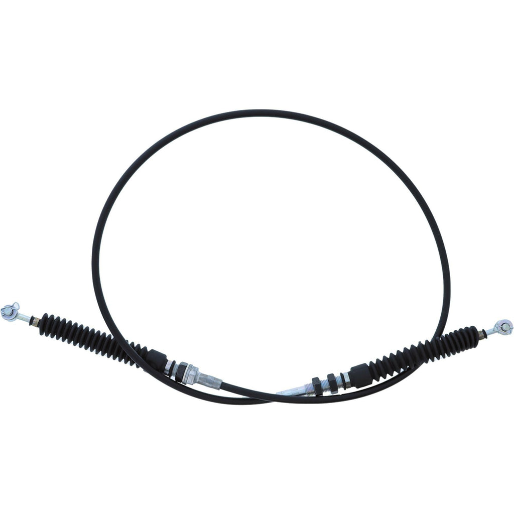All Balls UTV shift cable with hydraulic control lines, featuring black cable and metal fittings for easy gear shifting.