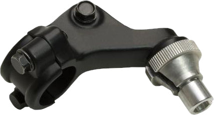 Motion Pro clutch perch assembly with metal lever and mounting hardware for motorcycle clutch control, close-up view.