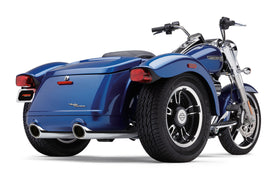 Chrome Cobra 909-Twins 4-inch slip-on exhaust for Freewheeler 15-25 motorcycle, featuring dual pipes and chrome finish.