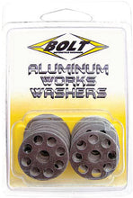Load image into Gallery viewer, BOLT aluminum washers, 18mm diameter, pack of 10, lightweight hardware fasteners for fittings and assembly.
