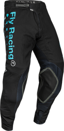 Fly Racing Evolution DST SE Strobe Pants in black and electric blue, size 28, featuring durable riding gear design.