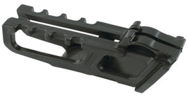 Acerbis black chain guide for motorcycle, showcasing the durable plastic construction with mounting brackets.