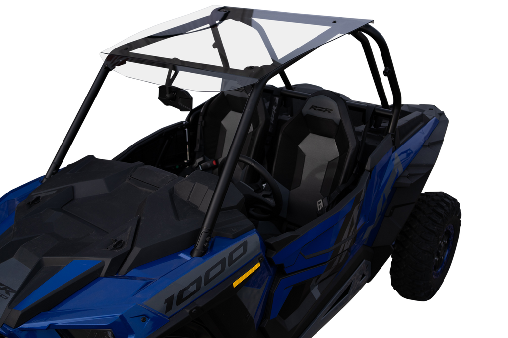 Open Trail tinted UTV roof panel showing clear, tinted polycarbonate surface with mounting edges for open trail cab or roof.