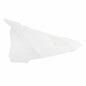 Polisport Plastics white gas side panels for motorcycle body, model 64-8419611, shown on a bike.