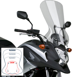 National Cycle Vstream touring windshield in clear, providing aerodynamic protection for motorcycles.