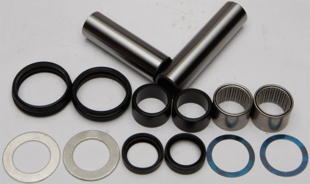 All Balls suspension swingarm bearing kit 22-81023 with metal components and rubber seals for motorcycle maintenance.