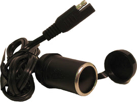 Battery Tender cigarette lighter adapter female connector for tools, showing the 56-1143 model with metal and plastic components.