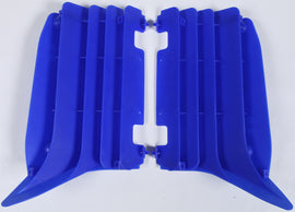 Blue Polisport Plastics radiator louvers for off-road vehicles, designed to fit Polisport Plastics models 64-56502.