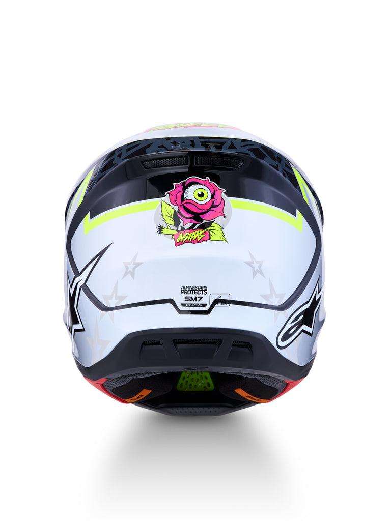 S M7 Blaster Helmet Ece06/Dot Blk/Gry/Wh/Yllw Fluo Glsy Md
