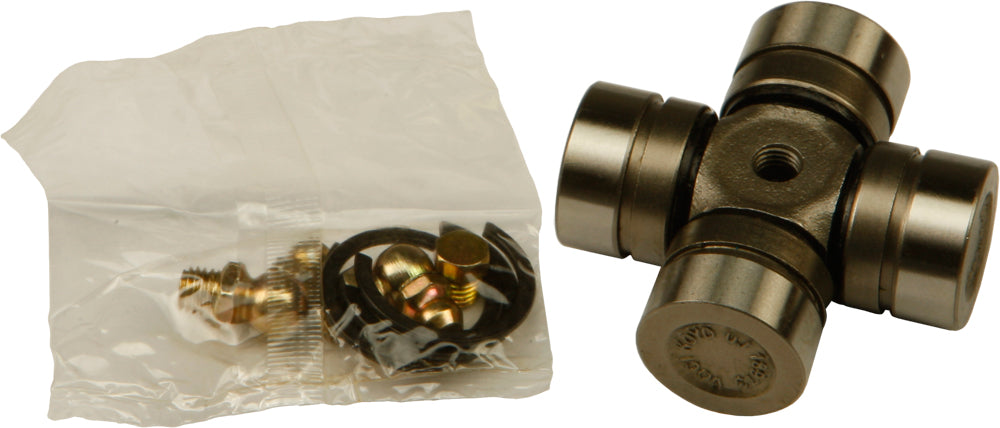 All Balls drive U-joint kit 21-91002 showing metal joints and rubber seals for vehicle drivetrain replacement.