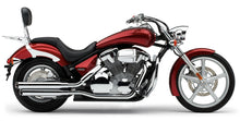 Load image into Gallery viewer, Cobra 3-inch chrome slip-on exhaust for Honda Vt1300cr, Vt1300cs, Vt1300ct, Vt1300cx motorcycles, shiny chrome finish, side view.