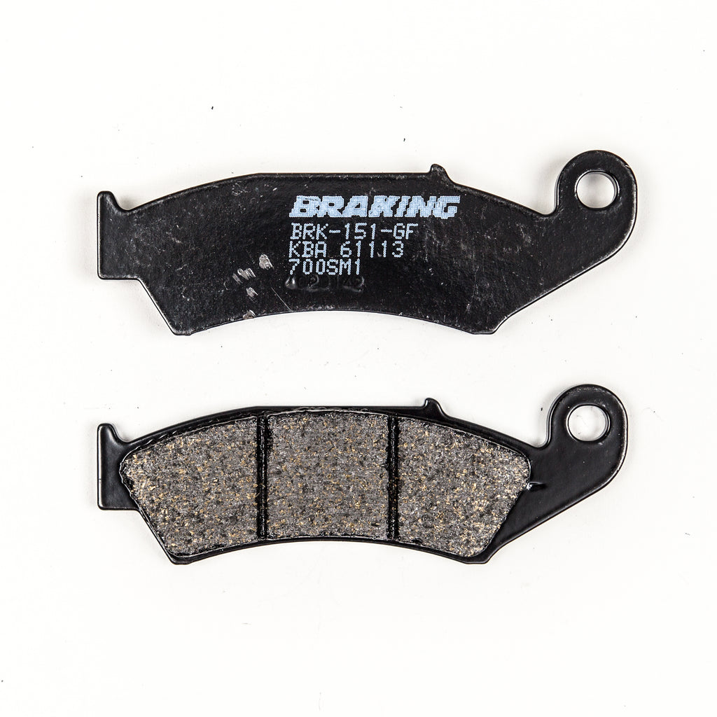 Braking semi-metallic brake pad set for 31-700S, showing four brake pads with metal backing and friction surfaces.