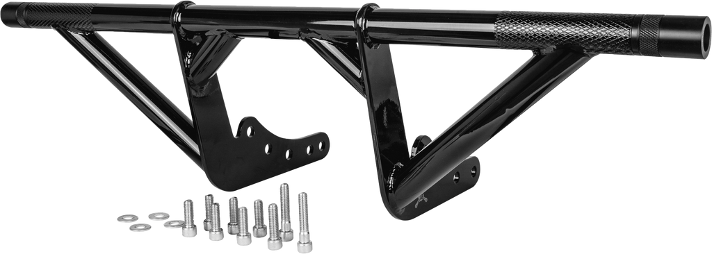Burly Brand Brawler Crash Bar for M8 Softail models 2018-2024, body-mounted protective motorcycle crash bar in black finish