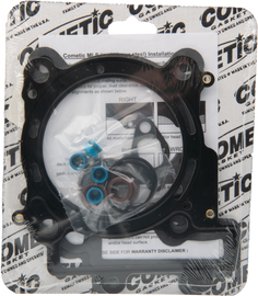 Cometic Top End Gasket Kit for engine, 85mm size, shown with gasket components and packaging in the image.