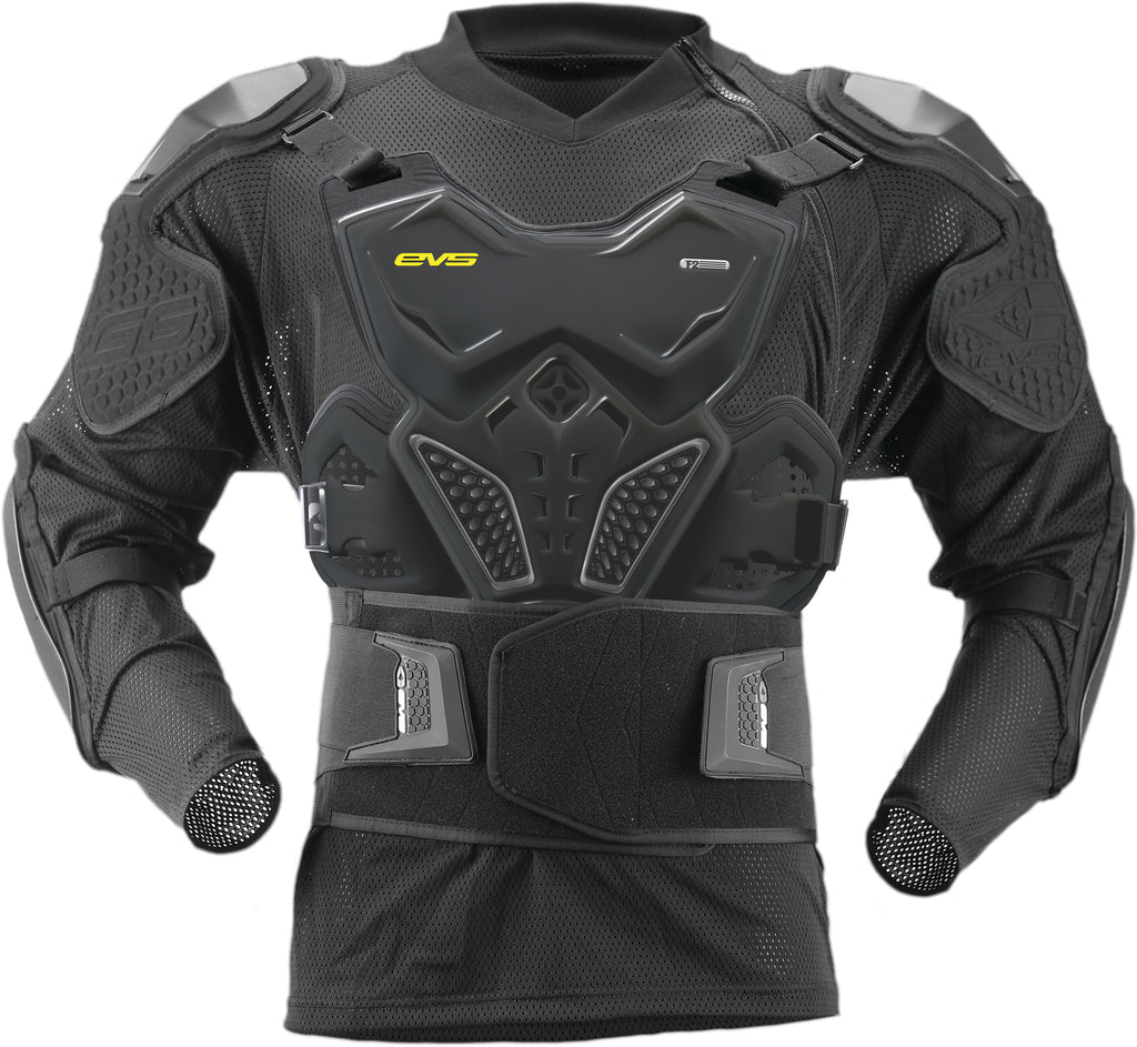 EVS G7 Ballistic Jersey in black, featuring padded armor and breathable fabric, designed for impact protection and athletic use.