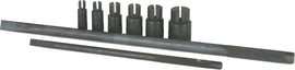 Motion Pro Bearing Removal Set 57-8269 tools displayed on a workbench with various bearing removal tools and handles.