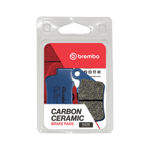 Load image into Gallery viewer, Brembo Prime CC Carbon Ceramic Brake Pads with Brembo branding, showing the brake pad surface and design details.
