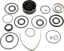 Load image into Gallery viewer, Fox OEM front bypass rebuild kit 530-9620 showing various replacement seals and components on a clean surface