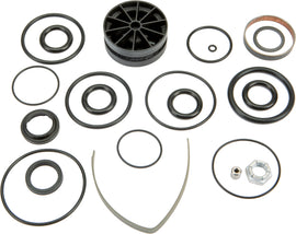Fox OEM front bypass rebuild kit 530-9620 showing various replacement seals and components on a clean surface