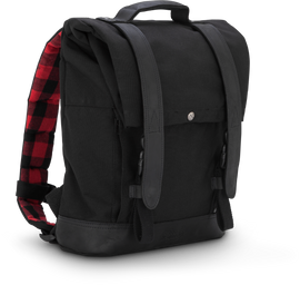 Black Burly Brand backpack, a sturdy luggage bag with multiple compartments and padded shoulder straps for comfortable carrying.