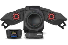 Load image into Gallery viewer, SSV Works 3 speaker kit with JVC controller, suitable for audio and communication systems, shown with mounted speakers and control unit.