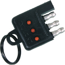 Load image into Gallery viewer, Hopkins Electronic Trailer Wiring Tester 4-Way Flat 41-8655 showing the compact device with wiring clips and LED indicators.
