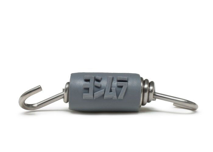 Yoshimura exhaust spring, 2.3-inch length, for motorcycle exhaust systems, shown in a close-up image with metal spring details.