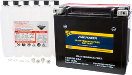 Fire Power Fire Power Battery Ctx20h-Bsa Maintenance Free 49-2300, automotive battery with terminals and label visible