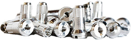 Silver Dubya Front Spoke Nipples for off-road bikes, featuring durable construction and precise threading.