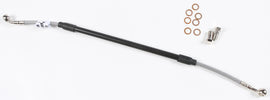 GALFER steel rear brake line for Yamaha off-road motorcycle, featuring durable braided construction and secure fittings.