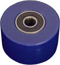 Load image into Gallery viewer, Blue ModQuad Chain Roller with bearing, drive type, featuring a sturdy metal construction and precision components.