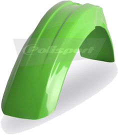 Polisport Plastics green front fender for street motorcycles, model 64-5965, designed for durability and style.