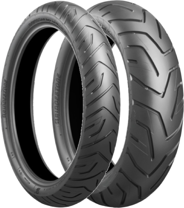 Bridgestone Battlax Adventure A41 Rr motorcycle tire, 190/55ZR17 75W radial tubeless, showing tread pattern and sidewall details.