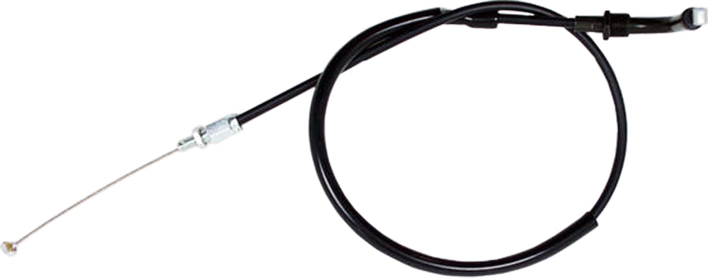 Motion Pro black vinyl throttle push cable for motorcycle control lines, featuring durable construction and flexible design.