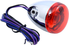 Load image into Gallery viewer, Chris Products Bullet Turn Signal Rear Red Lens for illumination, showing close-up of the red lens and mounting details.