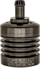 Golan Inc Breather Filter Black for drive systems, shown in black with cylindrical shape and mounting features.