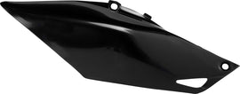 Acerbis black side panels for motorcycle, showing sleek, durable plastic design with mounting points for easy installation.