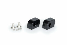 Load image into Gallery viewer, Black PUIG passenger footpeg adaptor for Suzuki motorcycle, designed to enhance foot control comfort and style.
