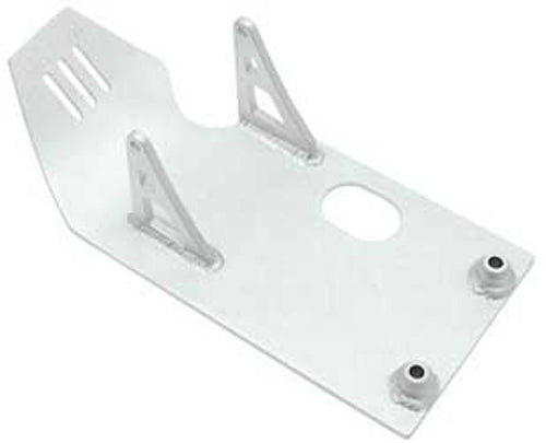Silver bbr Skid Plate for 80-9130S vehicle, showcasing durable metal construction and precise fitment for off-road protection.