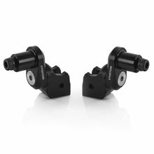Load image into Gallery viewer, RIZOMA eccentric footpeg mount kit rider adjustable in black, shown on motorcycle part for enhanced rider footpeg positioning.