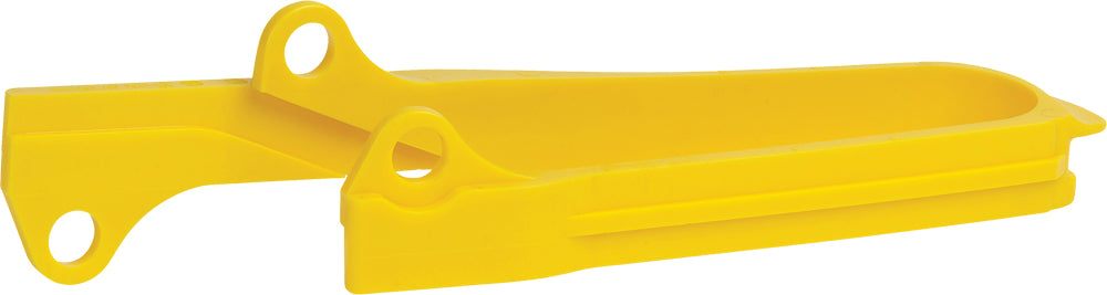 Polisport Plastics yellow drive chain slider for motorcycles, part number 64-0453Y, shown in close-up.
