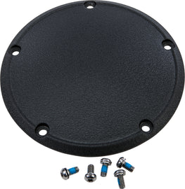 HardDrive Smooth Derby Cover for Big Twin Harley motorcycles, black clutch cover with a wrinkle finish, fits 1999-2016 models