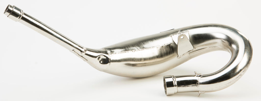 Pro Circuit P/C Platinum Pipe exhaust for motorcycle, showing the sleek metal construction and branding details.