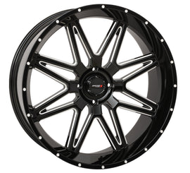 Can-Am Maverick System 3 St7 Wheel 24x9.5+4 gloss black with milled accents, 4/137 bolt pattern, 0mm offset, off-road tire wheel
