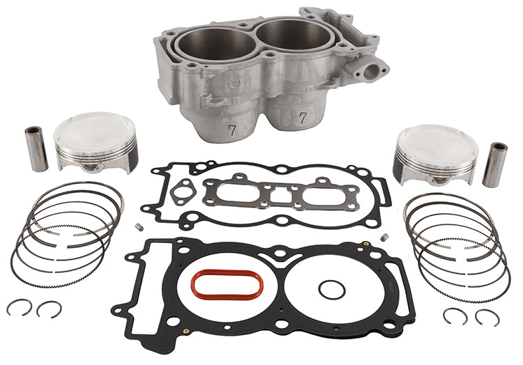 Cylinder Works engine cylinder kit with 93mm bore, standard 10.5:1 compression, shown installed on an engine.