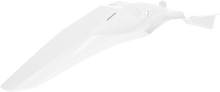 Load image into Gallery viewer, Acerbis white rear fender for Kawasaki motorcycle, made of durable plastic, shown mounted on the bike with clean design.