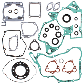 Vertex Complete Gasket Set with Oil Seals, including gaskets and seals for engine repair, shown in the image.