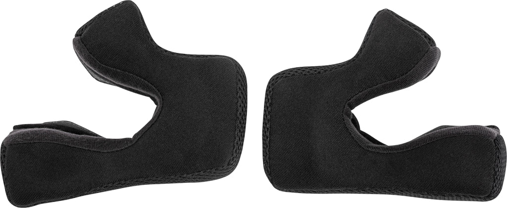 Fly Racing Kinetic Helmet cheek pads in medium size, 35mm thickness, designed for motorcycle helmets, shown in black with foam padding.