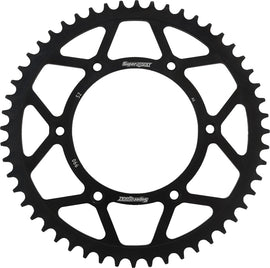 Steel Supersprox 52-tooth rear sprocket for Husqvarna and KTM motorcycles, black finish, suitable for 520 chain models.