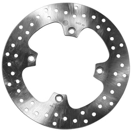 Brembo Serie Oro rear fixed brake rotor with ventilated design, showing the smooth braking surface and mounting holes.
